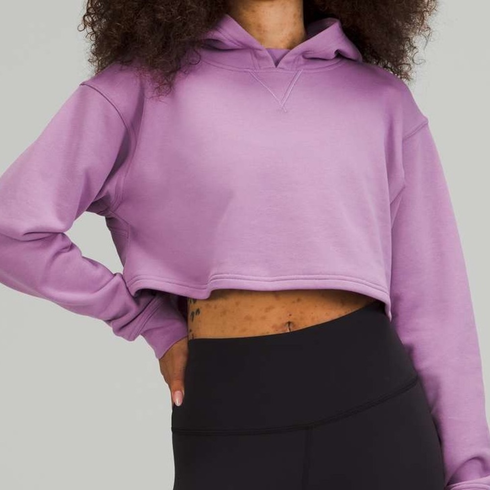 Lululemon cropped hoodie (women’s all yours cropped hoodie) in purple